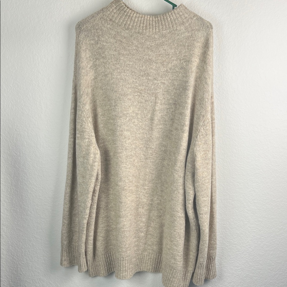 Jenni Kayne oversized Alpaca Wool blend Cream Turtleneck Sweater Size XL
